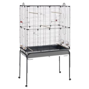 Ferplast Cage oiseaux Planeta, noire 97x58cm H=173.5cm, incl. Roulettes