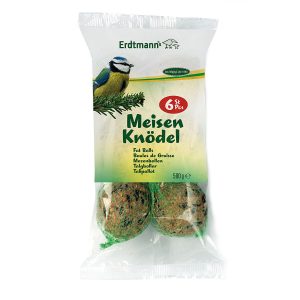 Erdtmann Boulettes 6 mésanges avec filet en sachet imprimé