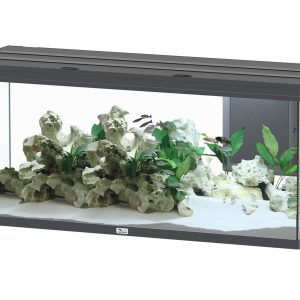 AQTL Volga 450, 152.5x52.7x67.7cm, gris 450L,2x60W, chauffage 300W filtre 810L/h