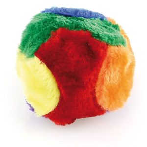 Balle en peluche, D=10cm multicoloré avec couinement