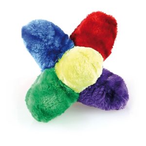Croix double en peluche, 26x26cm multicoloré avec couinement
