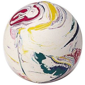 Balle en polyestre dure, marbrée d=6.5cm