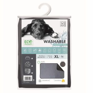 M-Pets Tapis d'entraînement lavable XL, gris et noir, 72 x 115 cm
