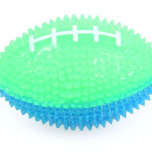 Jouet p.chiens Leucht-Rugby blau-grün incl. batterie, D=8cm/L=8.5cm swisspet