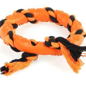 Anneau Jowa av.corde cotton orange/noir D=15cm/Dicke 25mm, Non toxic material