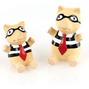 Jouet en latex Pigi crac S beige H=12cm avec cousinment 9.5x8x12cm