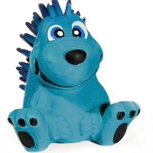 sp jouet p. chien latex hérisson rockeur 6.5cm. assis av. couinement, bleu