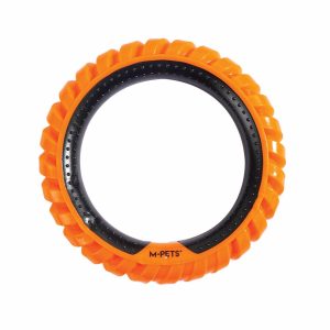 M-Pets Jouet pour chien TPR Ring King, orange, 12,7 x 12,7 x 2,2 cm