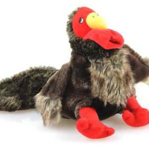 Dinde peluche, av.couinement 26x22x12cm brun foncé, swisspet