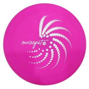 Jouet Frisbee lumineux D20cm rose en silicone, incl. Câble de rechange USB
