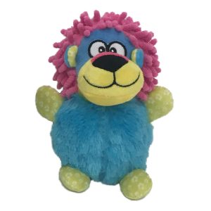 Crazy-Lion en peluche S, 15x10x18cm bleu, swisspet jouet p.chiens, av.son