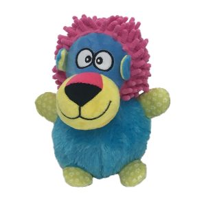 Crazy-Lion av. son M, 17x11x22cm bleu, swisspet jouet p. chiens