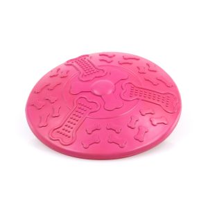 swisspet Flying-Disc Bone D=18cm fuchsia en caoutchouc flottant