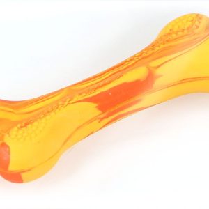 Os dentaire au goût de poulet S L=11cm orange, plastique dûr&antimicrobien