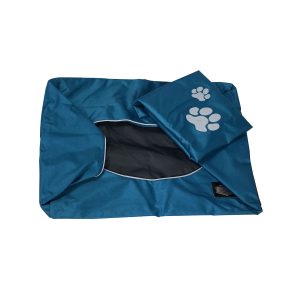 Housse p.lit Nio 28 M couleur pétrole 60x50x18cm avec motif pattes