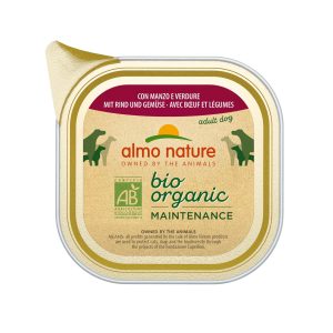 Almo Bio Adult B¿uf+l¿gumes MAINTA.100g Nourr.compl.humide p.chiens, barquette