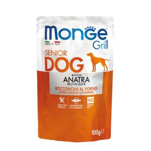 Monge Grill Dog Senior Duck 100g WET GRAINFREE, mature, canard, sachet