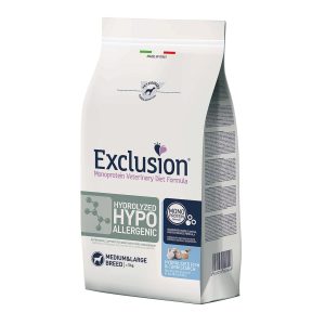 Exclusion Dog VET HYDROLY. Ad. Med. 12kg DRY HYPOALLERG. MONOP. Poisson&A.d. mais