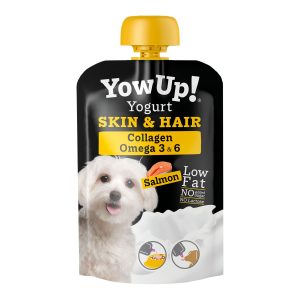 YowUp! Yogurt SKIN&HAIR DOG Saumon 115g Yaourt sans lactose pour chiens,Oméga3-6