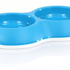 swisspet Lottchen Ecuelle double, bleue 2x0.5 l, en plastique
