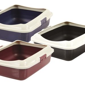 swisspet caisse à chats, 50x40x16cm avec bord, en 3 couleurs