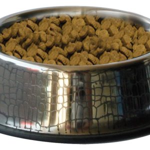 SP écuelle en acier p.chats, 0.24lt. av. morif crocodile