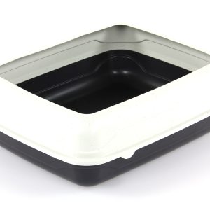 swisspet Caisse à chats Topy M, grise froncée, 46x38x12cm