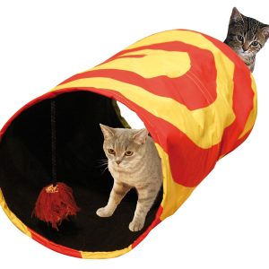 swisspet tunnel froufrou Space d=25cm/l=50cm en nylon jaune/rouge