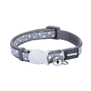 RedDingo Cat Collier Design gris froidXS étoiles blan. s. gris froid 12mmx20-32cm