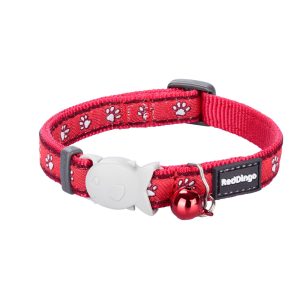 rougeDingo Cat Collier Design rouge XS Pattes du désert rouges 12mm x 20-32cm
