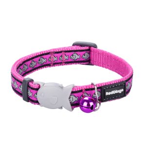 RedDingo Cat Collier poisson fuchsia XS réfléchissant 12mm x 20-32cm