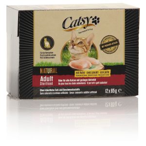 Catsy Ad.&Ste. Cat Pouch Chicken 12x85g Chat ad.&stérisilé, sachet poulet 12x85g