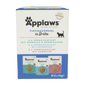 Applaws Pouch Fish Multipack 12x70g MULTIPAQUET SACHETS - poisson