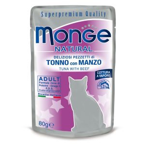 Monge Natural Cat Adult Tuna&Beef 80g WET aliment complémentaire thon&boeuf