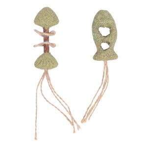 M-Pets Jouet pour chat Poissons, Vert, 17 x 3,5 x 1 cm